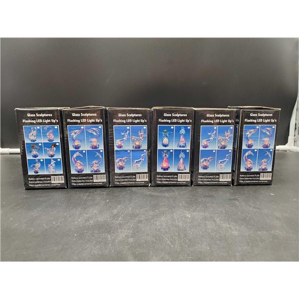 Flashing LED Glass Sculptures (6ct)