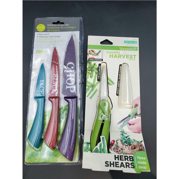 Lot of Kitchen Knives and Herb shears