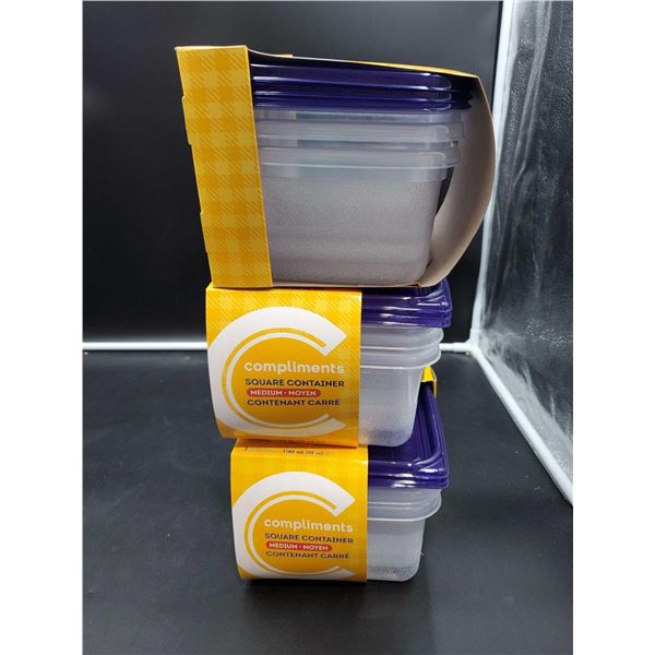 Compliments Medium Containers (3 x 3 x 20oz)