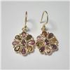 Image 1 : Silver Tourmaline Gold Plated Earrings (~Size )(Ring is resizable for $40) (~length inches), Suggest