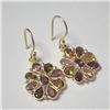 Image 2 : Silver Tourmaline Gold Plated Earrings (~Size )(Ring is resizable for $40) (~length inches), Suggest