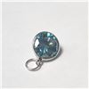 Image 2 : 14K White Gold Greenish Blue Moissanite(2ct) Pendant (~Size )(Ring is resizable for $40) (~length in