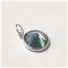 Image 3 : 14K White Gold Greenish Blue Moissanite(2ct) Pendant (~Size )(Ring is resizable for $40) (~length in