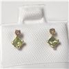 Image 1 : 10K Yellow Gold Peridot(0.4ct) Diamond(0.06ct) Earrings (~Size )(Ring is resizable for $40) (~length
