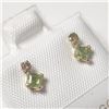 Image 2 : 10K Yellow Gold Peridot(0.4ct) Diamond(0.06ct) Earrings (~Size )(Ring is resizable for $40) (~length