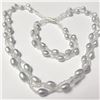 Image 1 : Fresh Water Pearl Bracelet And Necklace Set (~Size )(Ring is resizable for $40) (~length inches), Su