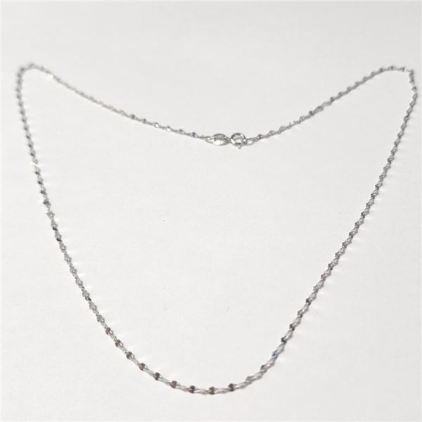 14K White Gold 0.9G 16" Necklace (~Size )(Ring is resizable for $40) (~length MUSTinches), Suggested