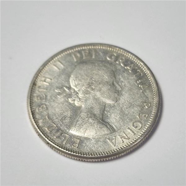 Silver Canadian 50Cent Coin (~Size )(Ring is resizable for $40) (~length inches), Suggested Retail V