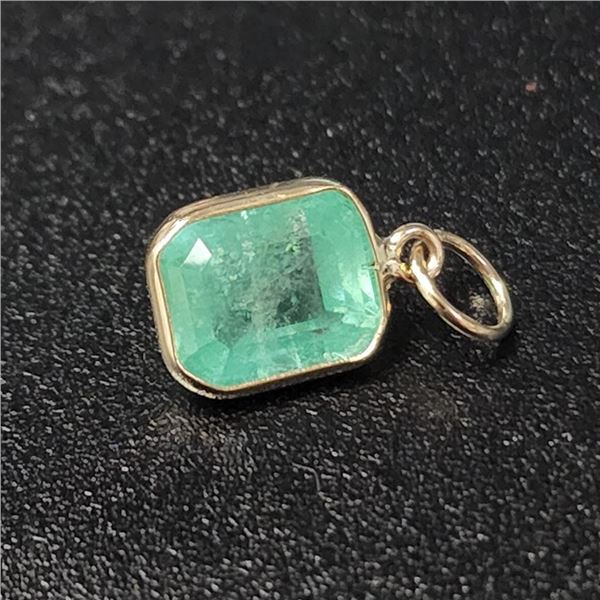 10K Yellow Gold Emerald Pendant (~Size )(Ring is resizable for $40) (~length inches), Suggested Reta
