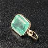 Image 2 : 10K Yellow Gold Emerald Pendant (~Size )(Ring is resizable for $40) (~length inches), Suggested Reta