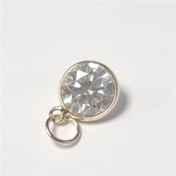 10K Yellow Gold Moissanite(1.05ct) Pendant (~Size )(Ring is resizable for $40) (~length inches), Mad