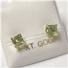Image 2 : 14K Yellow Gold Peridot(0.75ct) Earrings (~Size )(Ring is resizable for $40) (~length inches), Made 
