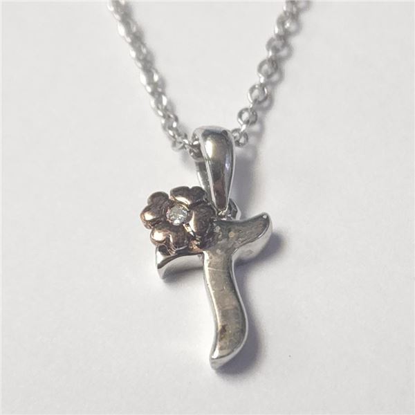 Silver Diamond 16" Necklace (~Size )(Ring is resizable for $40) (~length inches), Suggested Retail V