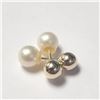 Image 2 : 10K Yellow Gold Fresh Water Pearl Reversible 2In1 Earrings (~Size )(Ring is resizable for $40) (~len