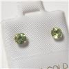 Image 2 : 14K Yellow Gold Peridot(0.58ct) Earrings (~Size )(Ring is resizable for $40) (~length inches), Made 