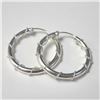 Image 1 : Silver Hoop Earrings (~Size )(Ring is resizable for $40) (~length inches), Suggested Retail Value $5