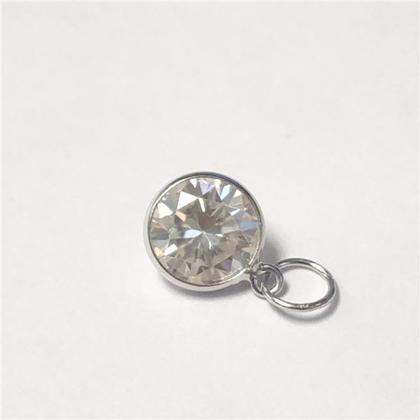 10K White Gold Moissanite(1.2ct) Pendant (~Size )(Ring is resizable for $40) (~length inches), Sugge