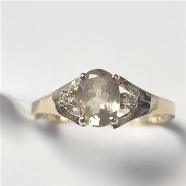 10K Yellow Gold Amazing Rare Color Changing Sultanite (Turkish Diaspore)(0.95ct) Diamond(0.02ct) Rin