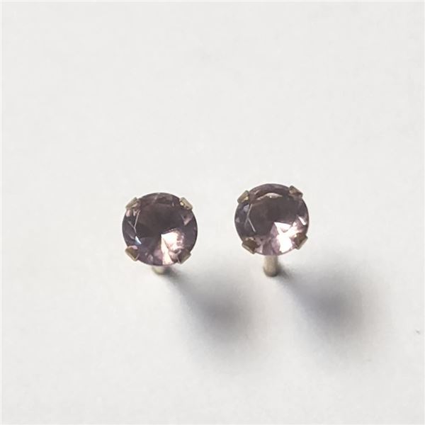 10K Yellow Gold Amethyst Earrings (~Size )(Ring is resizable for $40) (~length inches), Made in Cana