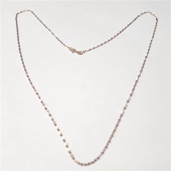 18K Rose Gold 0.78G 16" Necklace (~Size )(Ring is resizable for $40) (~length MUSTinches), Suggested