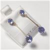 Image 1 : 10K Yellow Gold Tanzanite(0.55ct) Tanzanite(0.52ct) Earrings (~Size )(Ring is resizable for $40) (~l