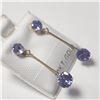 Image 2 : 10K Yellow Gold Tanzanite(0.55ct) Tanzanite(0.52ct) Earrings (~Size )(Ring is resizable for $40) (~l