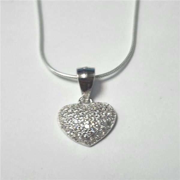 Silver Cz 16" Necklace (~Size )(Ring is resizable for $40) (~length inches), Suggested Retail Value 