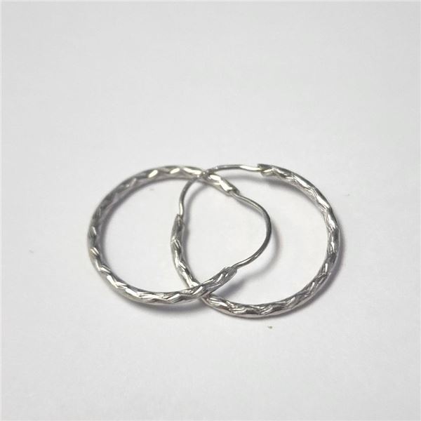 10K White Gold Hoop Earrings (~Size )(Ring is resizable for $40) (~length inches), Suggested Retail 