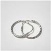 Image 1 : 10K White Gold Hoop Earrings (~Size )(Ring is resizable for $40) (~length inches), Suggested Retail 