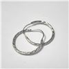Image 2 : 10K White Gold Hoop Earrings (~Size )(Ring is resizable for $40) (~length inches), Suggested Retail 