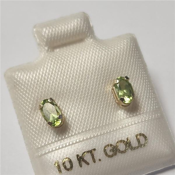 10K Yellow Gold Peridot Earrings (~Size )(Ring is resizable for $40) (~length inches), Made in Canad