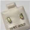 Image 1 : 10K Yellow Gold Peridot Earrings (~Size )(Ring is resizable for $40) (~length inches), Made in Canad