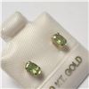 Image 2 : 10K Yellow Gold Peridot Earrings (~Size )(Ring is resizable for $40) (~length inches), Made in Canad