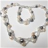 Image 1 : Fresh Water Pearl Bracelet And Necklace Set (~Size )(Ring is resizable for $40) (~length inches), Su