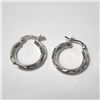 Image 1 : Silver Hoop Earrings (~Size )(Ring is resizable for $40) (~length inches), Suggested Retail Value $5