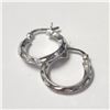 Image 2 : Silver Hoop Earrings (~Size )(Ring is resizable for $40) (~length inches), Suggested Retail Value $5