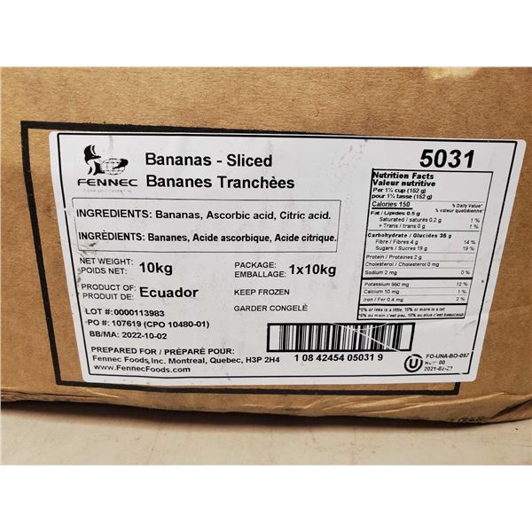 Box of Fennec Sliced Bananas 1 x 10kg