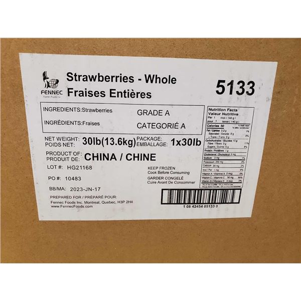 Box of Fennec Whole Strawberries 1 x 30lb
