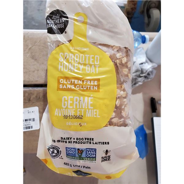 Little Northern Bakehouse Sprouted Honey Oats gluten free bread case lot of 6 x 482g