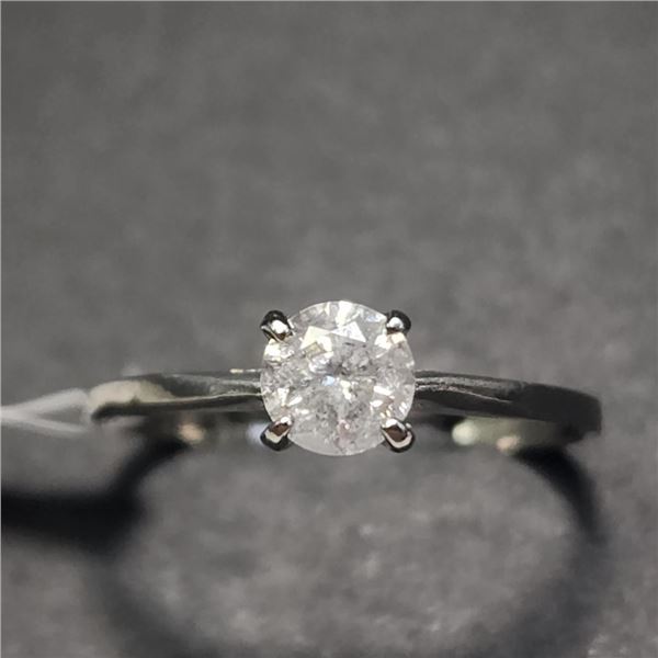 14K White Gold Diamond (0.52Ct,I1,H) Ring (~Size 7)( (~weight 1.78g), Made in Canada, Appraised Reta