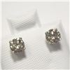 Image 2 : 14K White Gold Diamond (0.8Ct,I1-2,Light Brown) Earrings (~Size ) (~weight 0.68g), Made in Canada, S