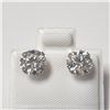Image 1 : 14K White Gold White Moissanite(2ct) Earrings  (~weight 0.92g), Made in Canada, Appraised Retail $11