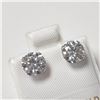 Image 2 : 14K White Gold White Moissanite(2ct) Earrings  (~weight 0.92g), Made in Canada, Appraised Retail $11