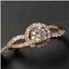Image 2 : 10K Rose Gold Diamond (0.35Ct,I1,Light Yellowish Green) Diamond(0.15ct) Ring (~Size 6 (~weight 2.63g