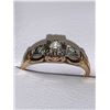 Image 2 : ESTATE ASSET - Vintage 14 - 18K two tone Gold  double ring wedding set with diamond solitaire ring a