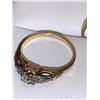 Image 4 : ESTATE ASSET - Vintage 14 - 18K two tone Gold  double ring wedding set with diamond solitaire ring a