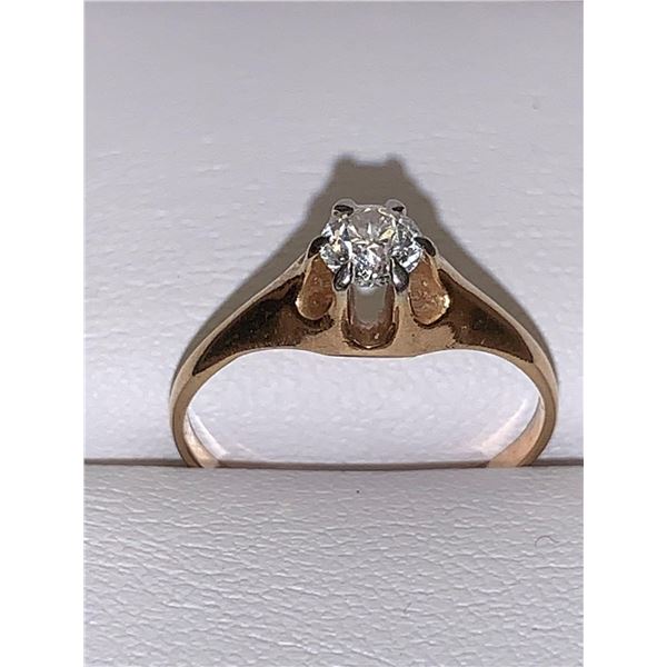 ESTATE ASSET - Ladies Vintage Diamond Solitaire 14K Gold Wedding RIng 2.0 grams size 6