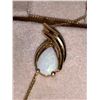 Image 4 : ESTATE ASSET - Ladies Vintage 14K Gold Tear Drop Opal Pendant, Chain and earring set