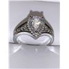 Image 1 : Vera Wang Styled ladies 1.0 Carat Pear cut Solitaire Cluster Ring size 7