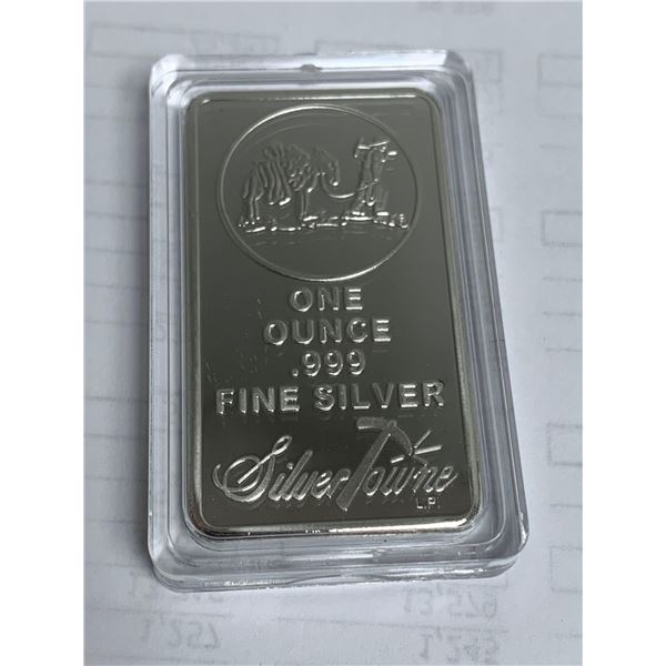 Silver Towne one ounce .999 Fine silver Wafer Bar